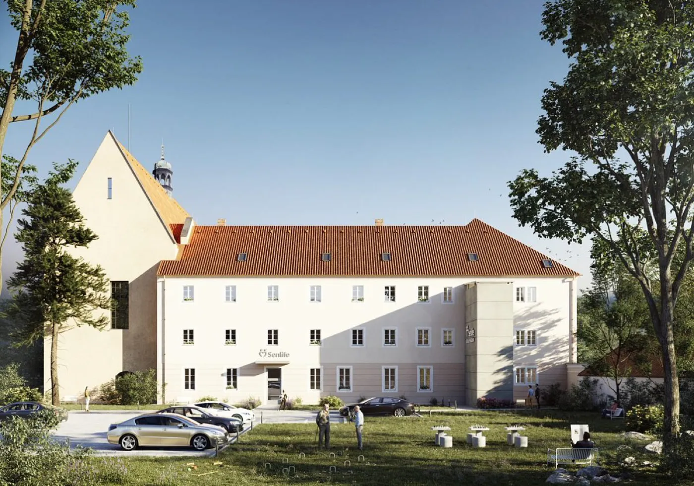 Room with evobeds beds at the Mělník care home